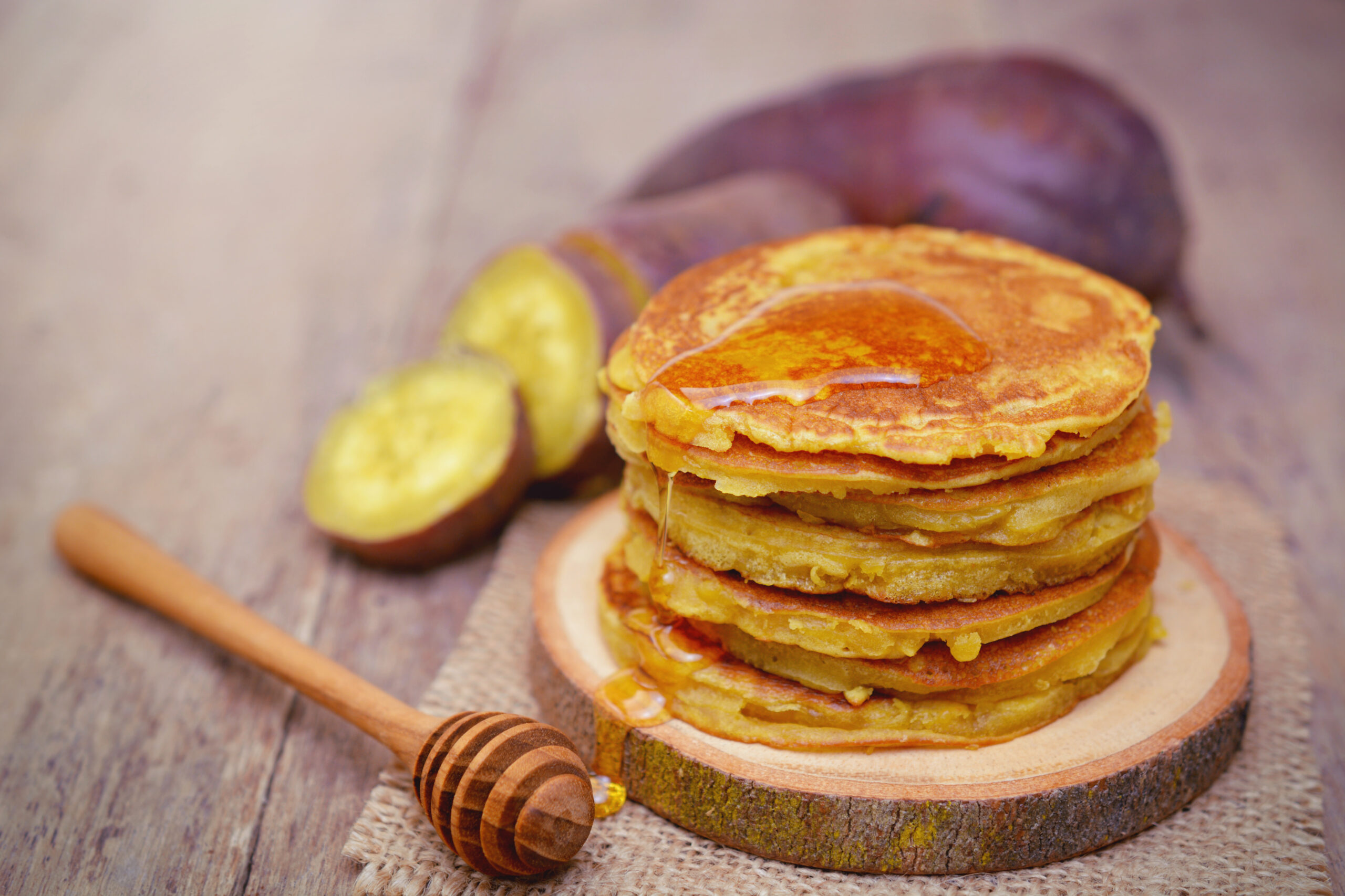 Healthy Pancake Recipes - Sweet potato and coconut flour pancakes 