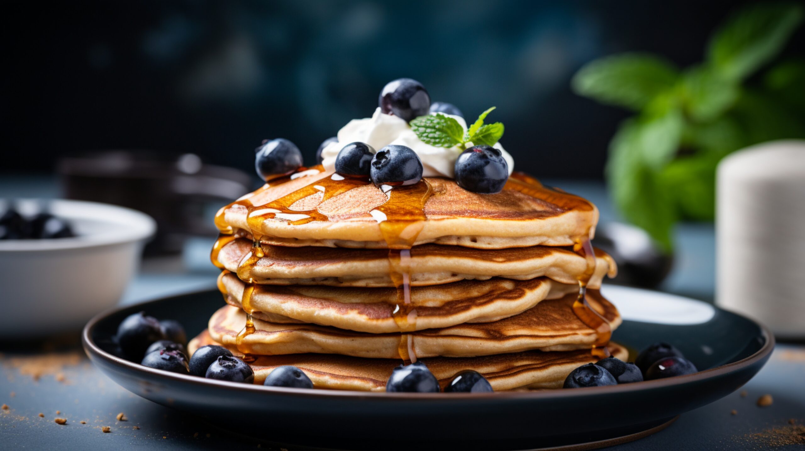 Healthy Pancake Recipes - Whole wheat and blueberry pancakes 
