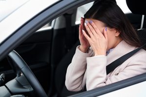 Women crying in car