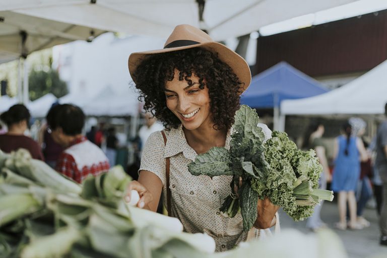 woman in the food market