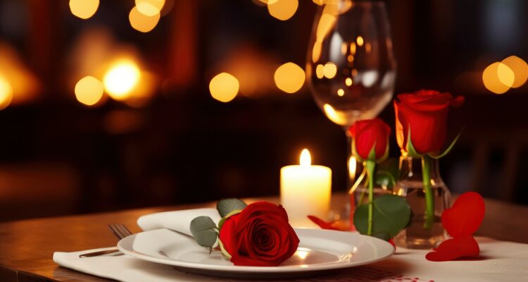 Valentines Meal at table