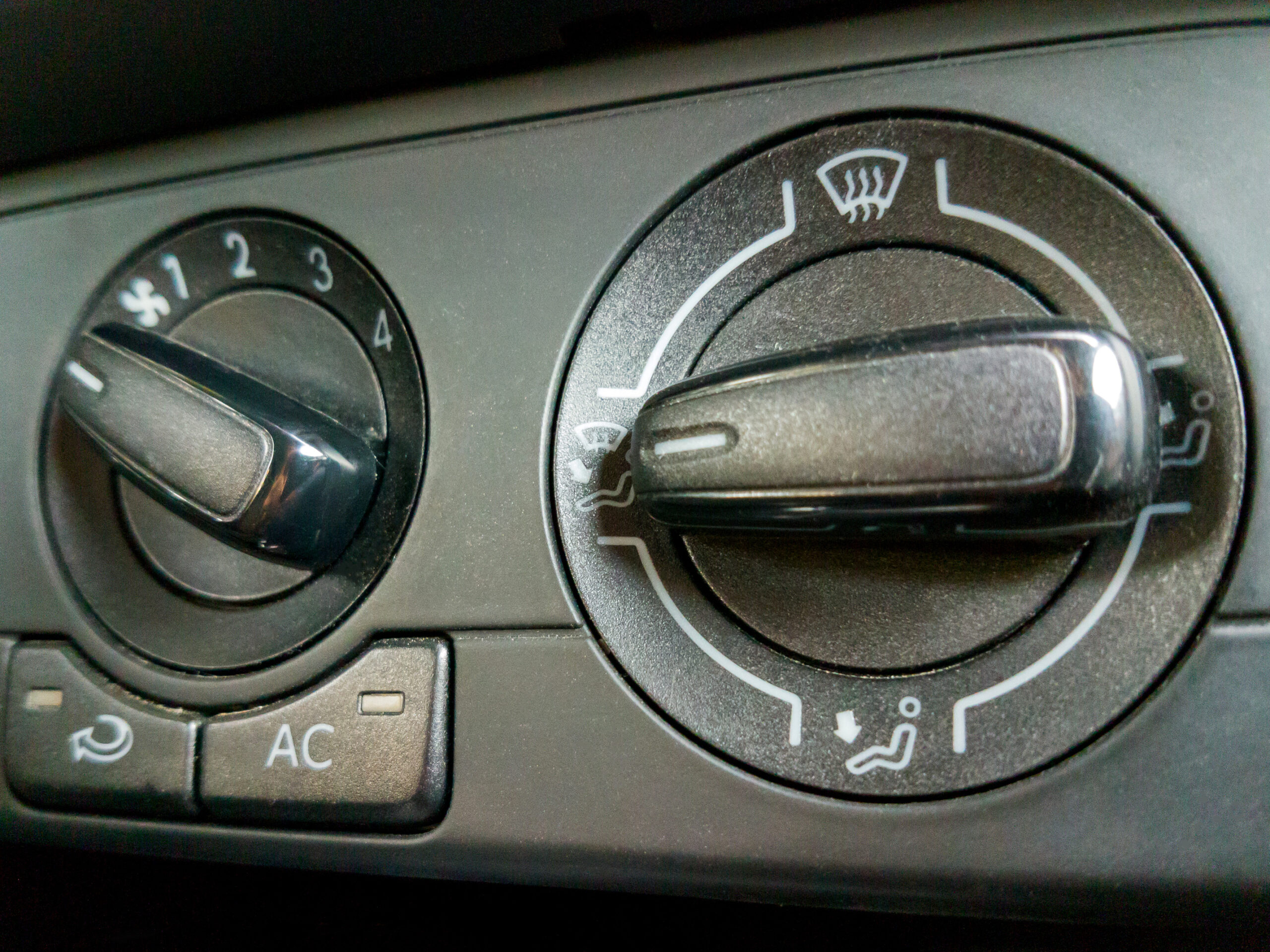 Car air conditioning control panel. Car interior