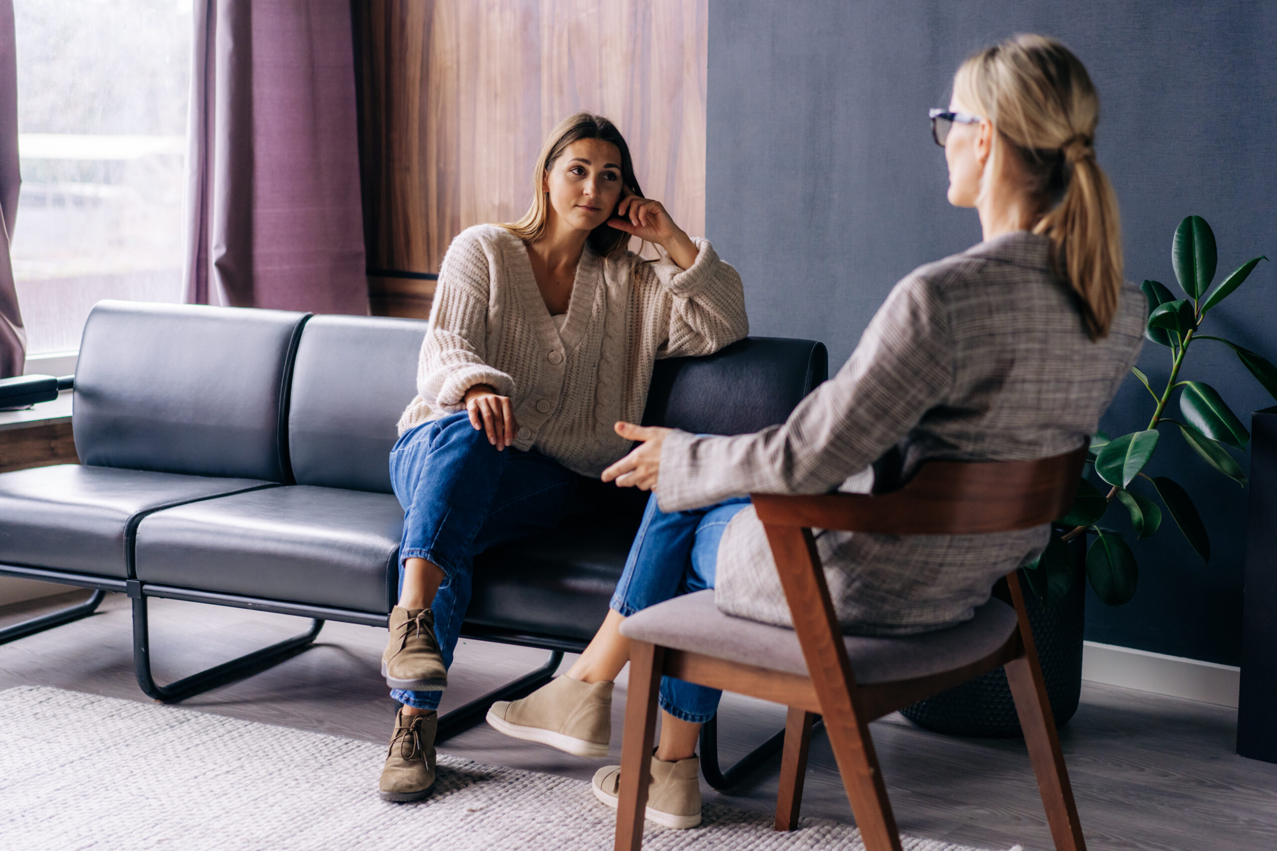 Woman speaking to therapist as a Stress Management solution for Healthier Life 