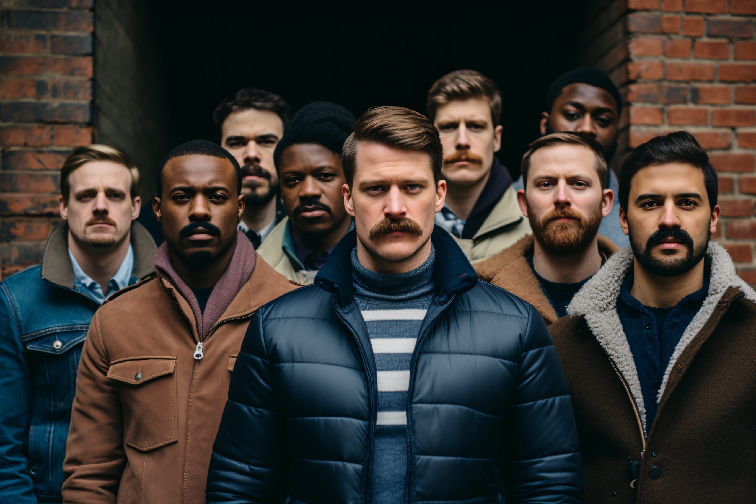 Group of men with moustaches 
