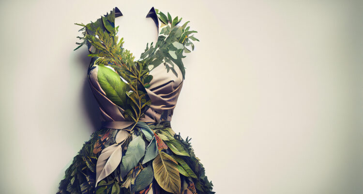Dress made of trees and leaves