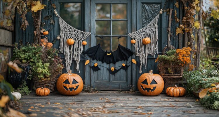 Halloween Decorated Front Porch