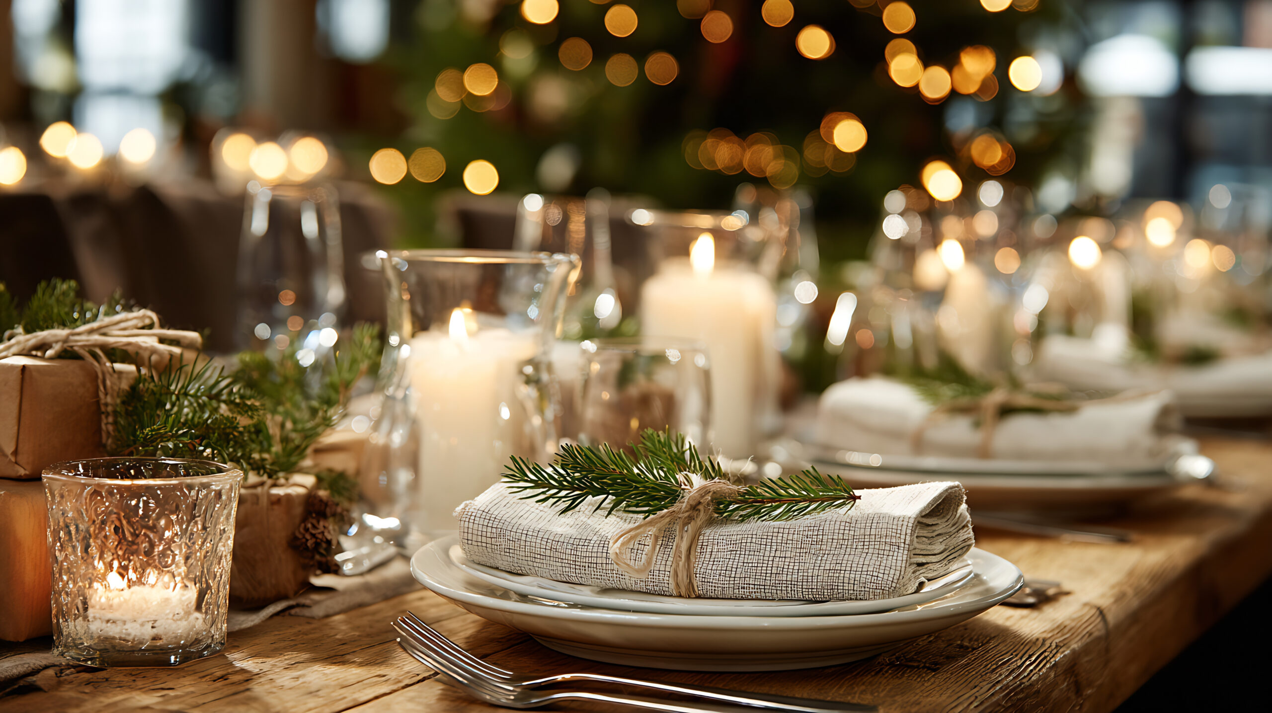 Eco-friendly Christmas place settings