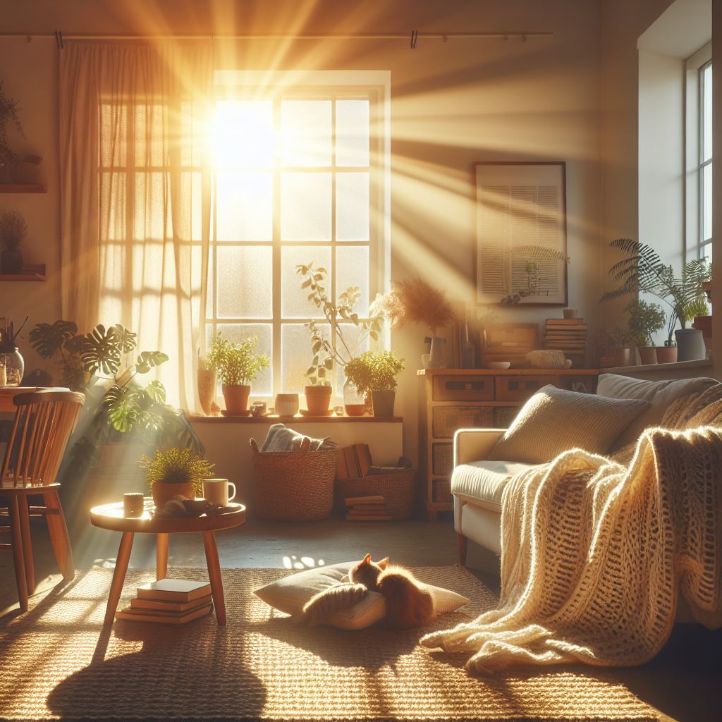 Sun providing natural warmth in home