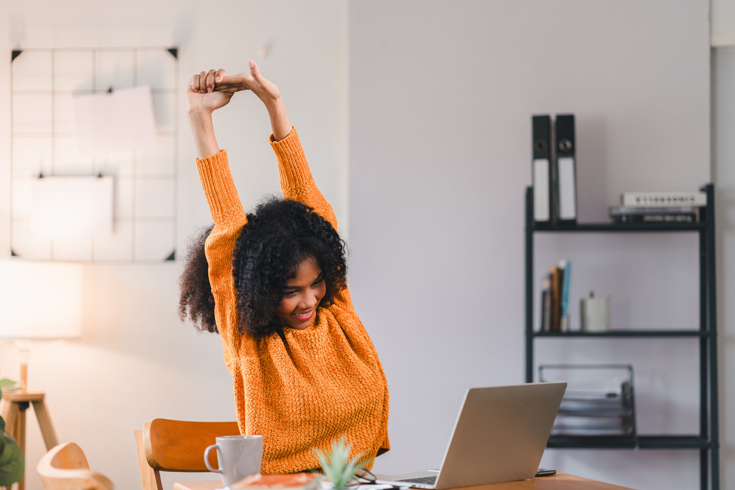 Woman doing exercises to improve her posture 