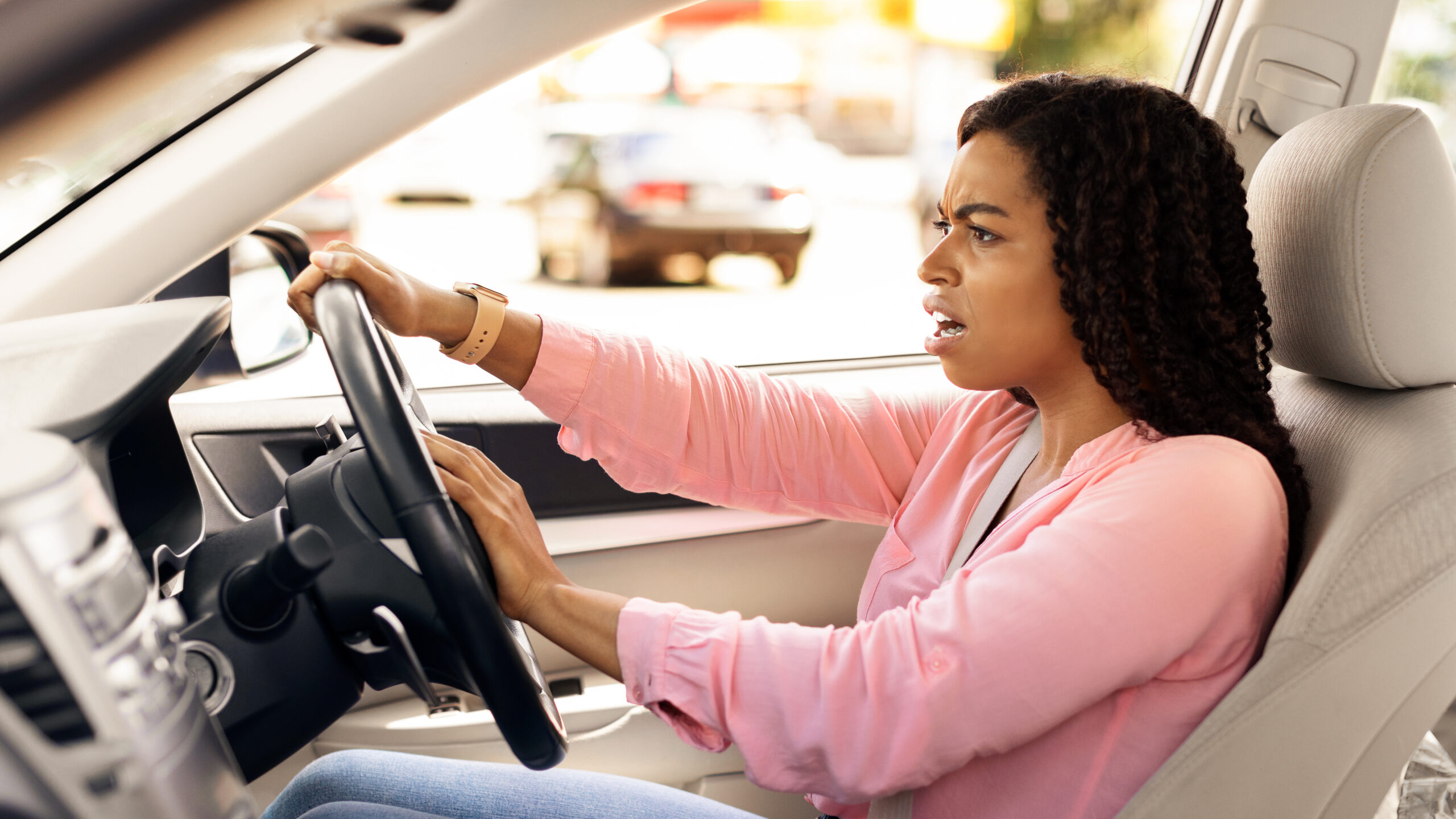 Woman with road rage