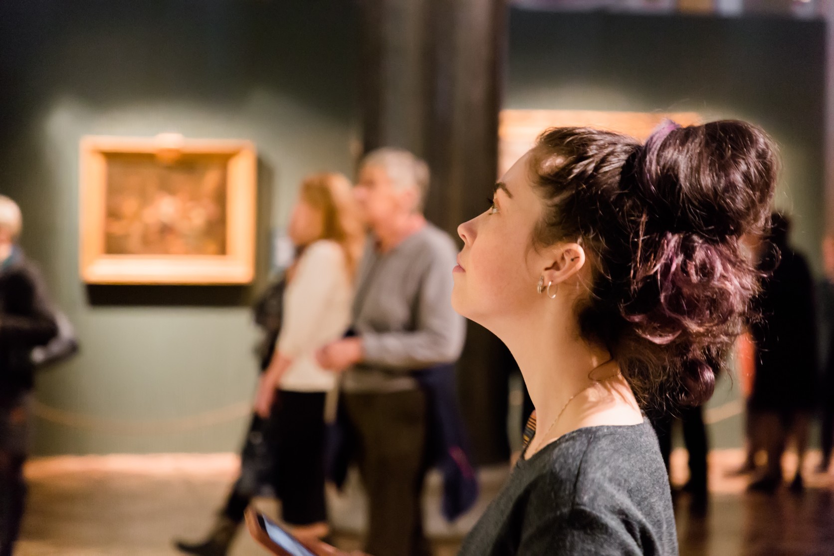 Women looking around an art gallery