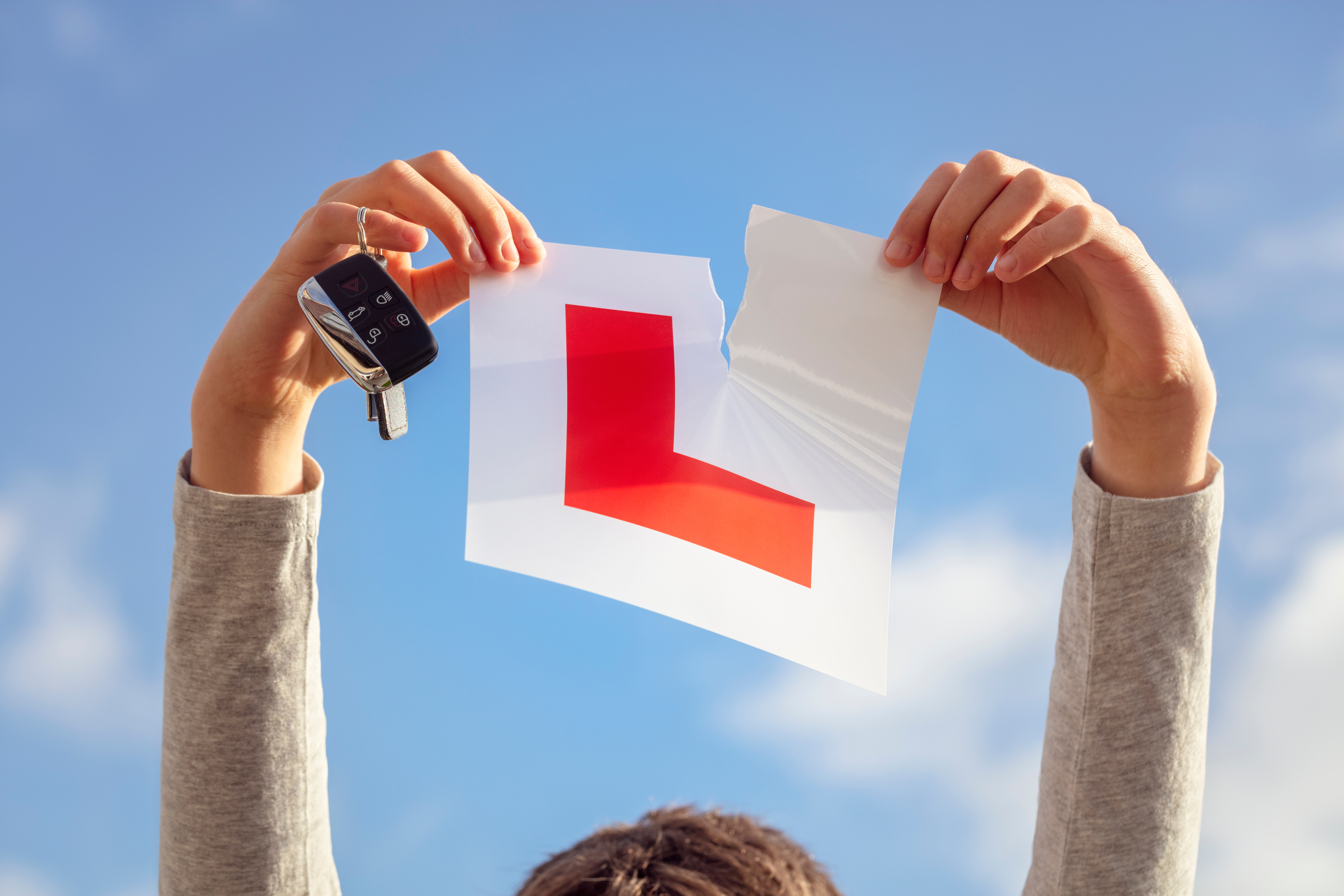 Person ripping L-Plates