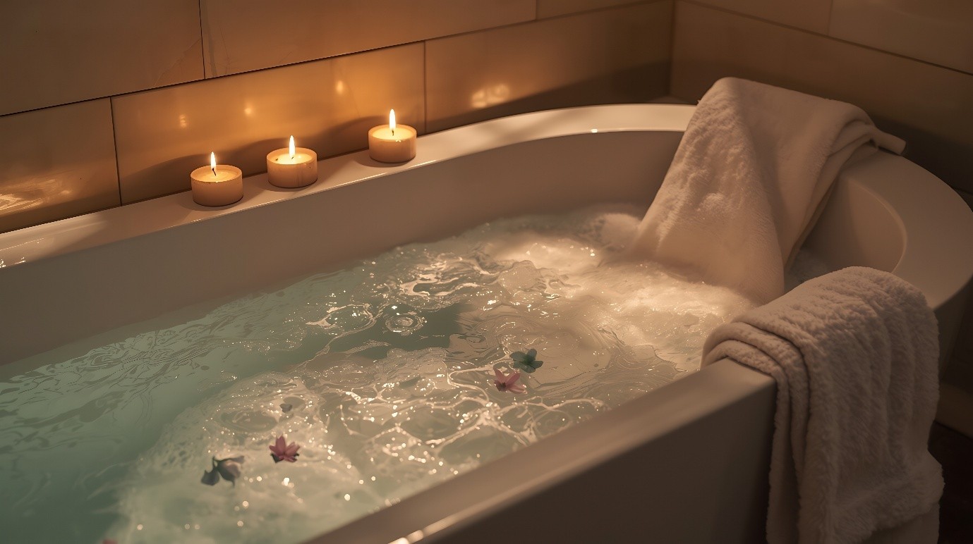 Bath with candles 