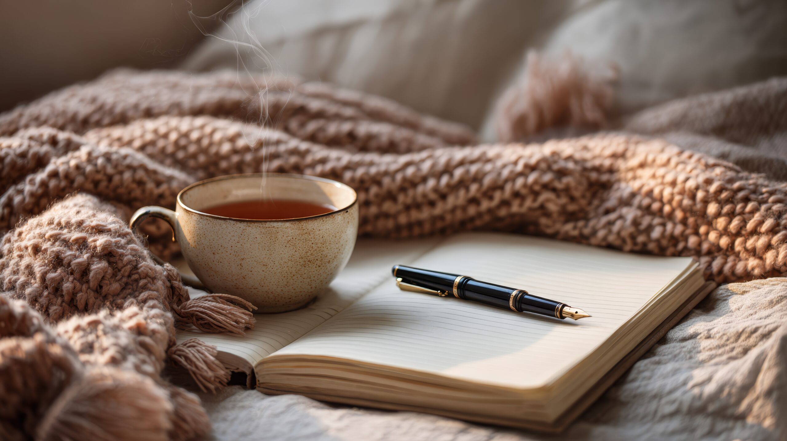 Hot tea and journalling